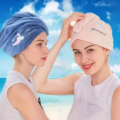 Quickly Dry Hair Hat Super Absorbent Soft Bathroom Women Head Towels Girls Cute Hair Towel Hair Dry Wrap Bonnets