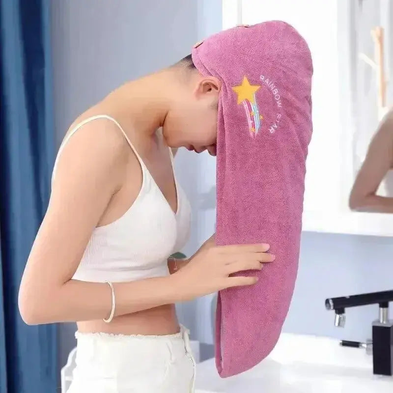 Quickly Dry Hair Hat Super Absorbent Soft Bathroom Women Head Towels Girls Cute Hair Towel Hair Dry Wrap Bonnets