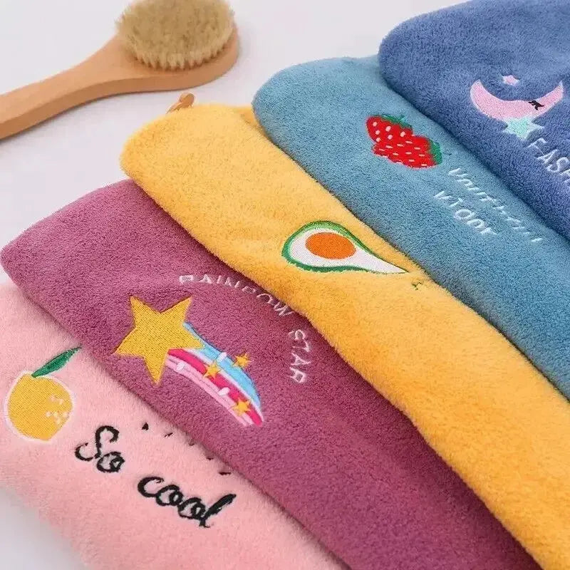 Quickly Dry Hair Hat Super Absorbent Soft Bathroom Women Head Towels Girls Cute Hair Towel Hair Dry Wrap Bonnets
